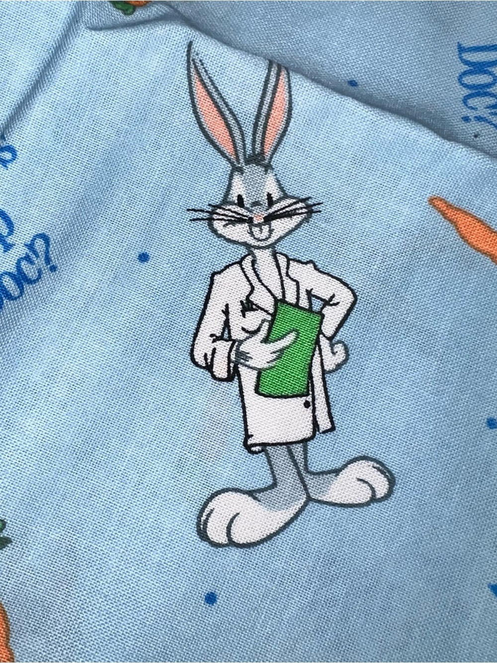 Handmade Blue Bugs Bunny Pillowcase